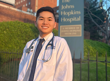 First-year medical school student Andrew Ly volunteers at the Johns Hopkins Harriet Lane Clinic